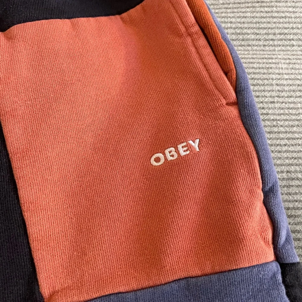 Obey Patchwork Joggers - Black, Rust, Blue - Picture 2 of 4